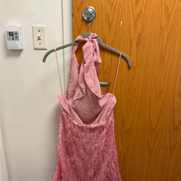 Pink Sequin Halter Dress - Picture 2 of 3